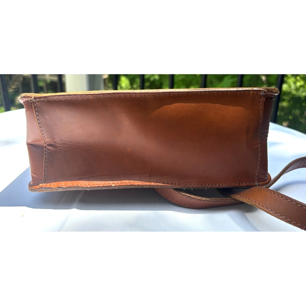 WILL Full Grain Leather Simple Backpack Purse Tan Unlined Magnetic Closure EUC - Picture 4 of 16
